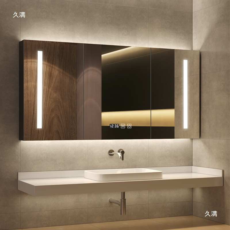 卫生间镜子镜柜收纳一体柜浴室挂墙式单独镜柜浴室柜带置物架