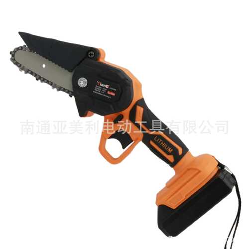 热销迷你无绳电池4英寸6寸电链锯充电花园木材切割小型电动链锯
