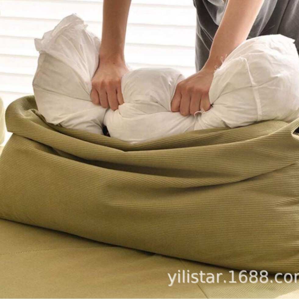 亚马逊真空压缩沙发床客厅阳台榻榻米单人简约灯芯绒跨境