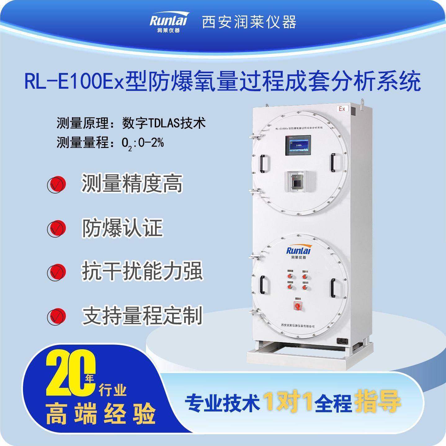 润莱仪器防爆激光气体分析仪在线式氧含量分析系统工业过程监测