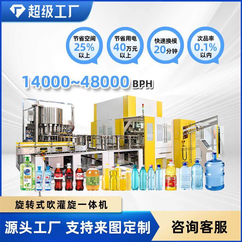 现货旋转式吹灌旋一体机生产矿泉水饮料牛奶饮料菜油含气饮料灌装
