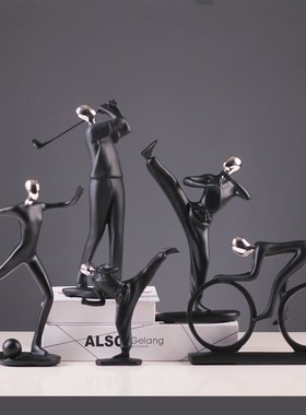 家装饰品运d动小摆件跆拳道家居装饰品简约现代隔断客厅书柜摆设