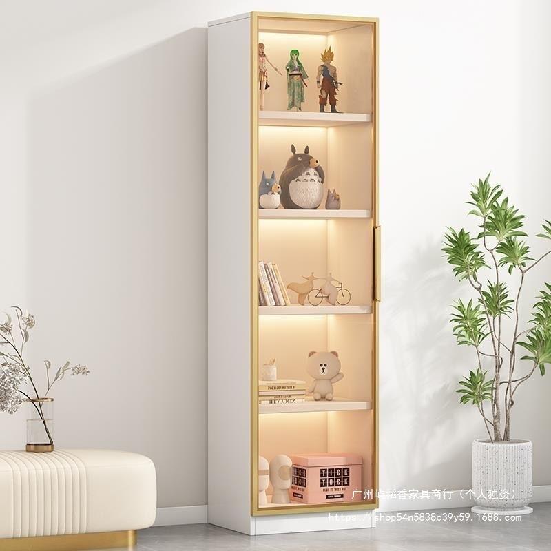书柜展示柜电视柜边柜置物酒柜靠墙家用客厅立柜带玻璃门柜子窄柜