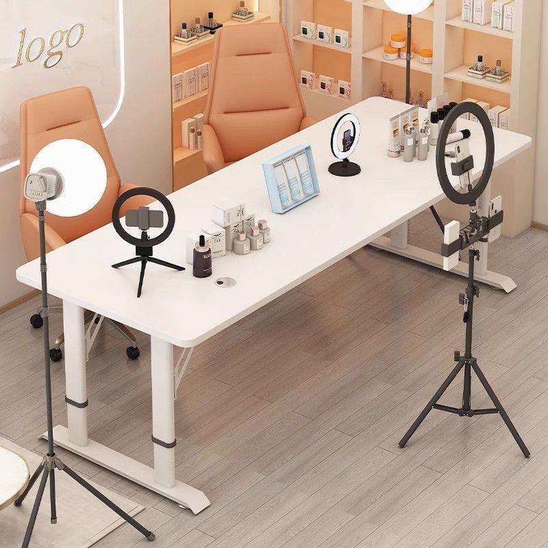 直播桌子主播专用可升降可移动主播桌带货展示台可升降电竞电脑桌