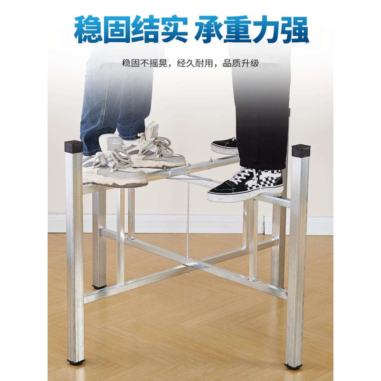 简易大圆桌架折叠桌腿支架餐桌腿可折叠餐台脚折叠桌腿圆桌子铁艺