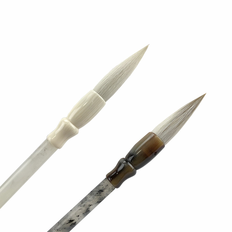 玉石毛笔狼毫鼠须羊毫兼毫毛笔大楷斗笔文房四宝 T精品 套装 高档