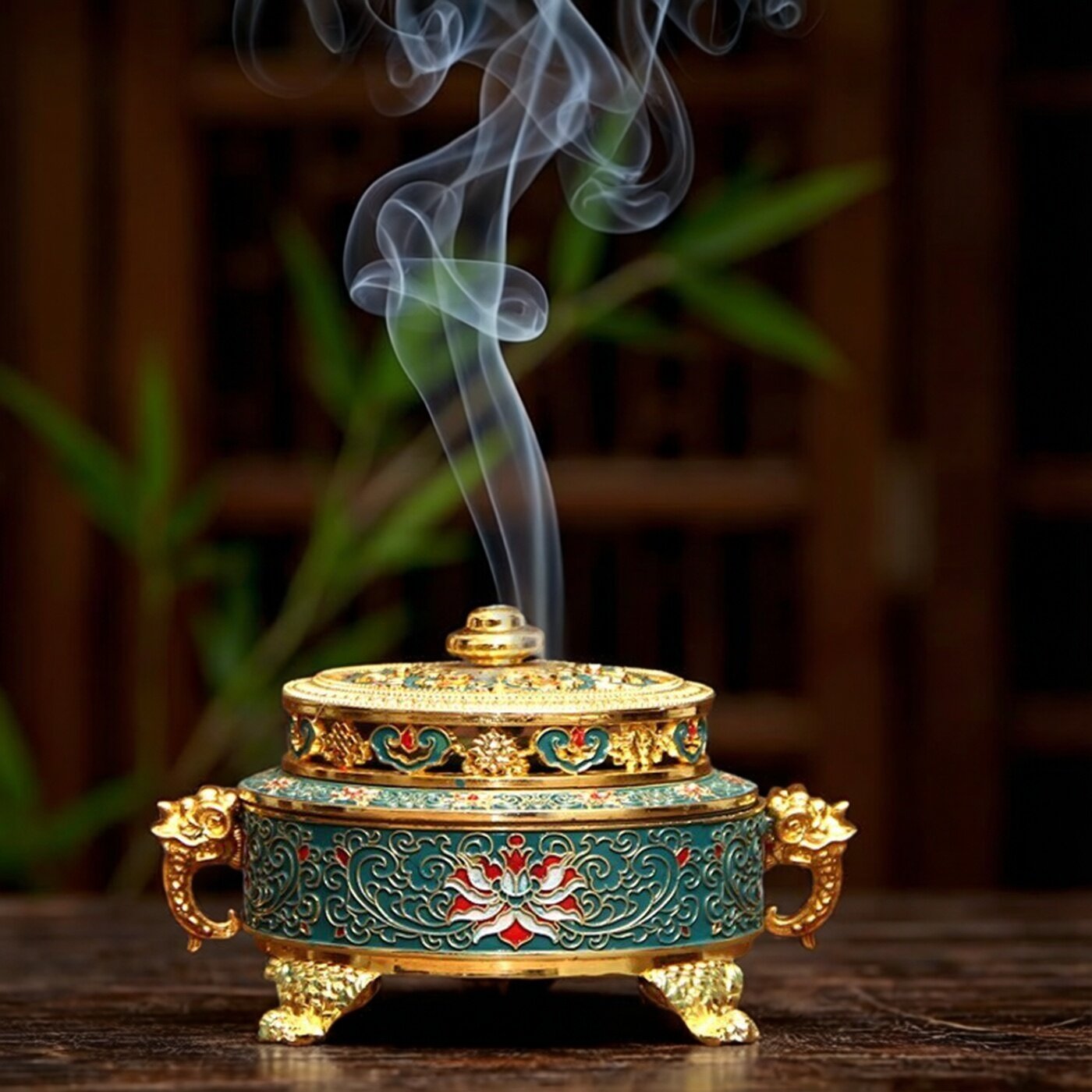 藏族用品景泰蓝掐丝彩绘盘香炉线香盘香塔香熏香粉蓝色包邮