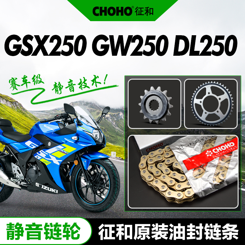 适用GW250 GSX250R DL250 静音牙K盘链盘大小链轮征和油封链条套