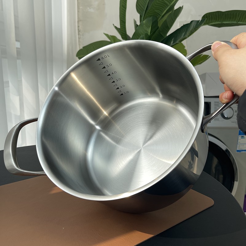 厚料18/10不锈钢汤锅炖锅三层钢一体蒸锅304蒸包子蒸W鱼蒸笼24cm