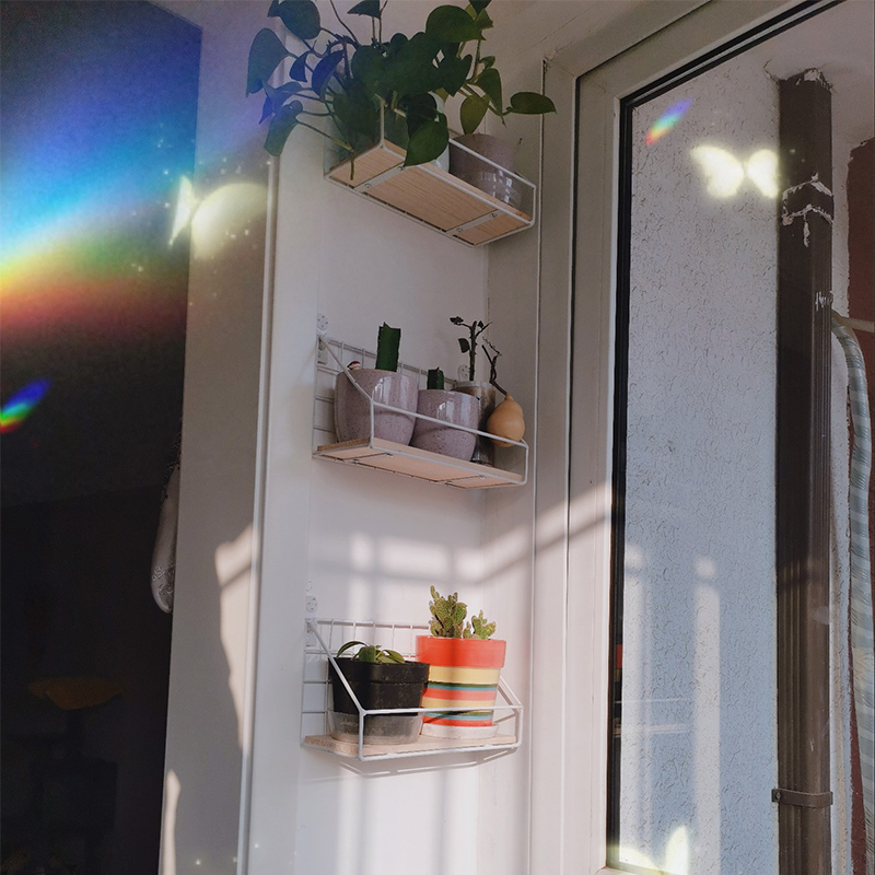 阳台花架子免打孔室内客厅多肉靠墙窄置物架壁Q挂式绿萝花盆绿植