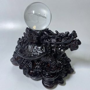 水晶球底座大号龙龟摆件球座底托球型收纳办公室摆件家居装饰摆件