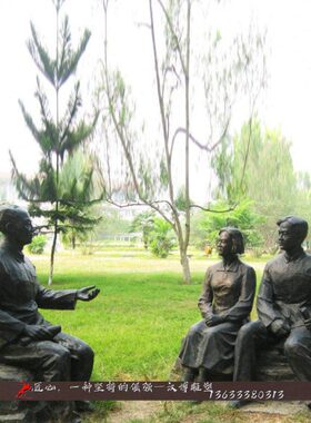 玻璃钢仿铜人物雕塑校园广场读书雕像铜雕雕塑校园文化广场定制做