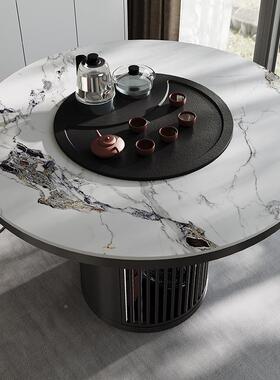 0A轻奢阳夫XMF岩板茶台桌家用台功泡茶台圆现代简约形小户型茶桌