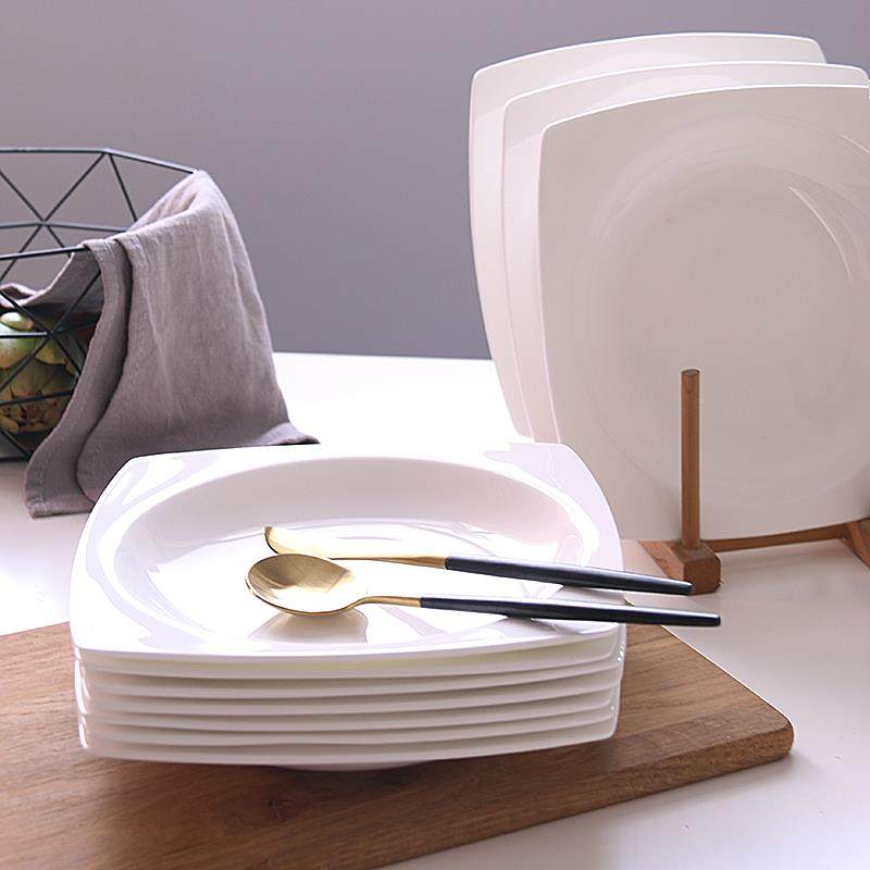 盘6只SHF陶瓷餐家装菜深盘子方碟子菜碟菜盘四用炒菜汤盘创意深盘,餐饮具,盘,淘宝优惠券,粉丝福利购,淘宝优惠卷