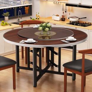 圆形大圆桌家用小户型吃饭桌子旋转盘圆桌面板单独圆桌面实木餐桌