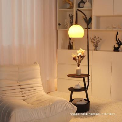 床头柜小古型中古智能柜替代收纳复置物架轻奢XX-8253感边几带灯