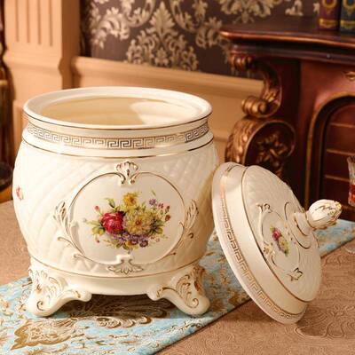 欧式陶瓷米缸米桶2IXR01斤0公斤家用厨房收纳盒带装盖密米封粉储