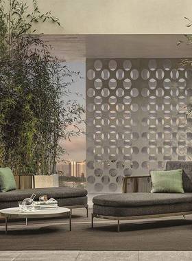 户外花园14690庭院高档民宿简酒店藤编沙发室沙防水防晒休闲约发