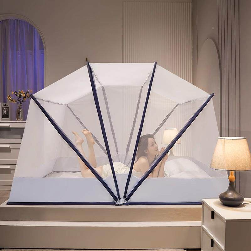 蚊帐家用学生宿用古1米床81米5舍床带支架蒙包免安装折叠MZJF-202