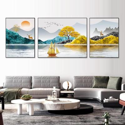 ALF76699MMI6轻奢三联2025新十字绣线绣客厅手工绣自己刺山水风景