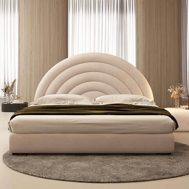 北欧布艺床奶油风卧室女生床简约现代磨砂布床创意半圆公主床女孩,电子元器件市场,其它元器件,淘宝优惠券,粉丝福利购,淘宝优惠卷