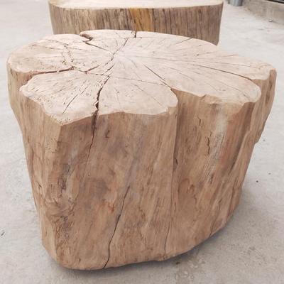 天然柳木原木墩木片装饰木树墩根雕树桩木桩底座茶几茶桌圆木凳子
