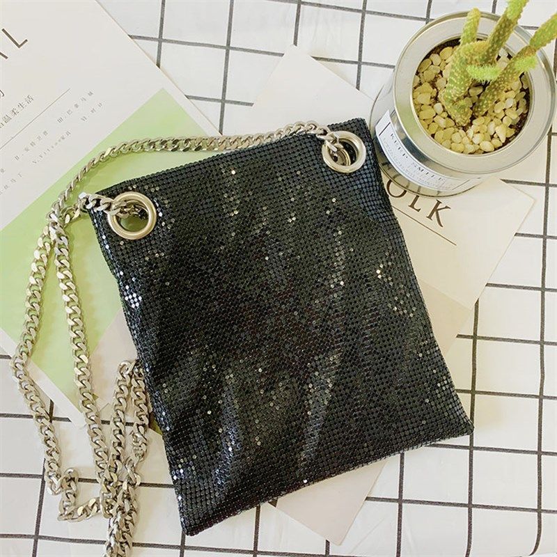 2024新款网红百搭时尚女春季小包大链条亮片铝片包单肩大容量包,箱包皮具/热销女包/男包,通用款女包,淘宝优惠券,粉丝福利购,淘宝优惠卷