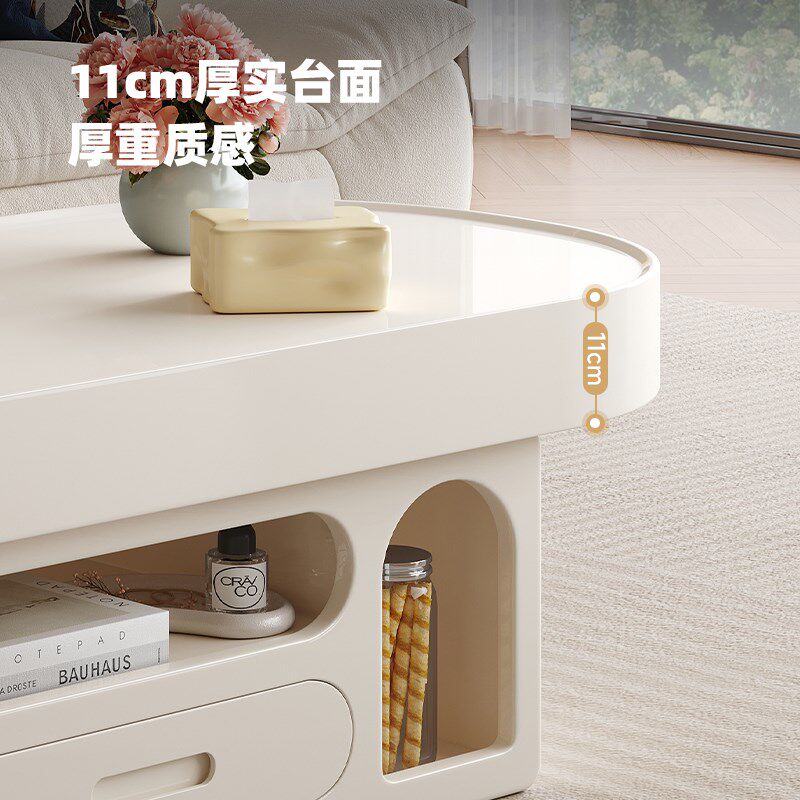 帕沙曼法式奶油风j茶几客厅2024新款家用小户型网红茶几小桌子ins