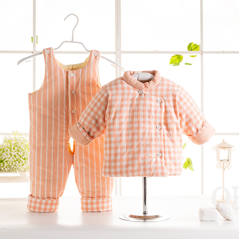 宝宝手工棉衣两件套婴儿棉花内胆棉袄棉裤套装纯棉花棉Z衣棉袄棉