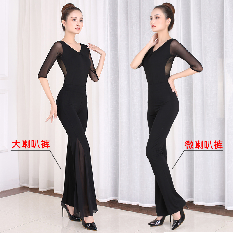 形体训练服装女套装礼仪连体夏季优雅仪态模特走秀培训舞蹈练功服