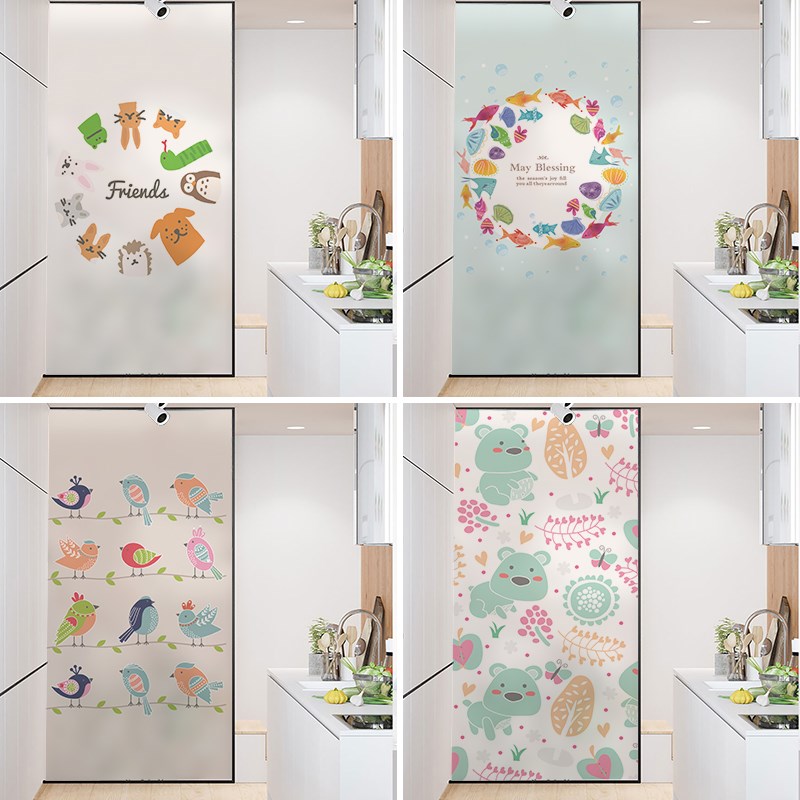 卫生间防窥玻璃贴膜推拉门贴纸浴室洗澡间磨砂厕所窗户贴纸防走光