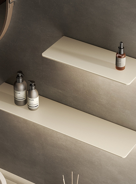 奶油白色304不锈钢卫生间浴z室置物架墙上收纳架淋浴房镜前感应灯