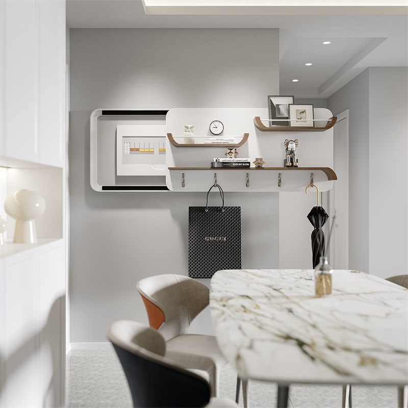 电表箱遮挡装饰画现代简约多功能配电箱实木挂衣架玄关置物架壁挂