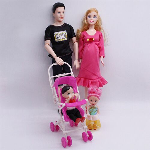 怀孕的娃娃生宝宝大肚子孕妇 爸爸怀孕妈妈一家五口公主玩具套装