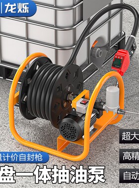 电动抽油泵柴油泵12v24v220vC伏车载卷盘一体加油泵加油枪带定计