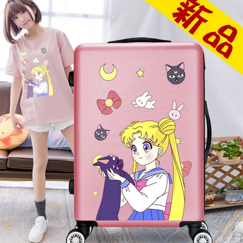 小清新少女卡通可爱拉杆行李箱学生小型20寸小号轻便W密码旅行皮