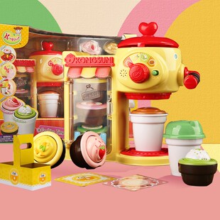 韩国小豆娃娃咖啡机香甜爆米花冰淇淋小豆M子过家家儿童玩具女孩