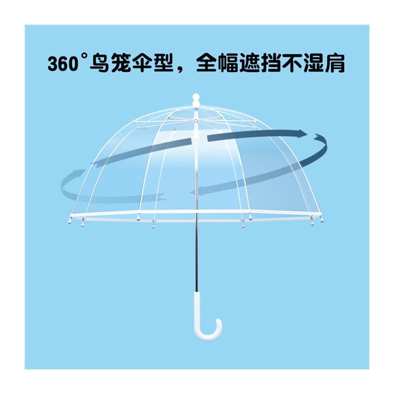 清新儿童雨伞女孩高颜值透明伞大号小号宝宝小学生男童长柄伞迷你