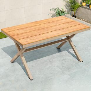 长桌防水北欧塑木户外单桌藤椅桌椅特斯铝合金林桌椅单靠背