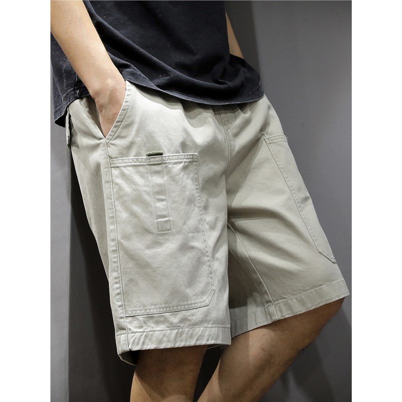 夏季纯棉2025新款潮牌工装短裤男2025新款男士中裤运动休闲五分裤