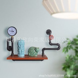 墙上隔板管架支架复古墙面壁挂水管置物架居装饰铁艺管道支架