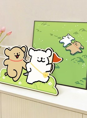 线条小狗儿童房布置装饰品卧室z房间客厅挂画电视柜玄关装饰画摆