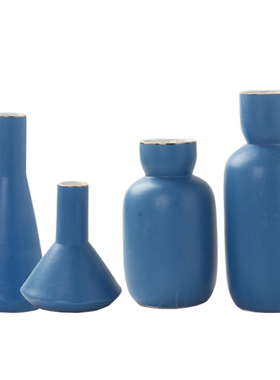 现代北欧水蓝色陶瓷花瓶家v居样板房间创意插干花器餐桌电视柜装