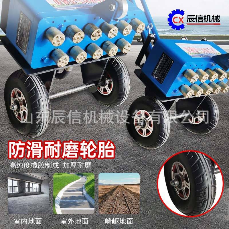 混凝土路面翻新打毛机器地面荔枝面拉毛设备气动手推式多头凿毛机