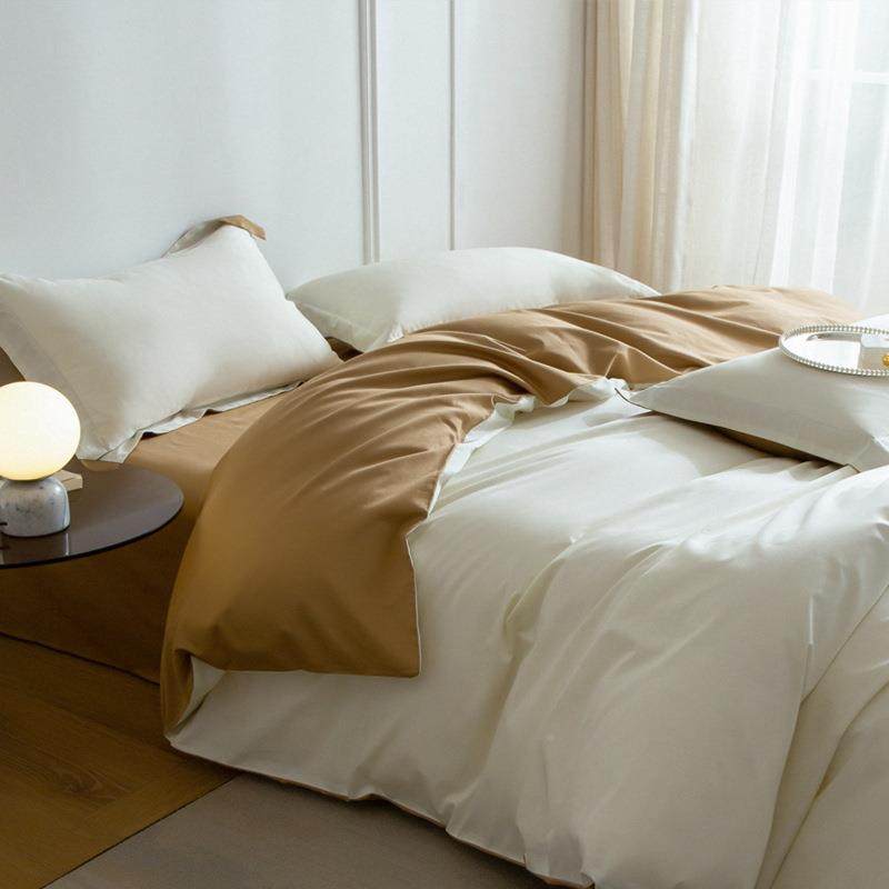 HMXL29--类1A00支长绒棉笠贡缎四件套全棉纯棉轻奢纯色床单套床床