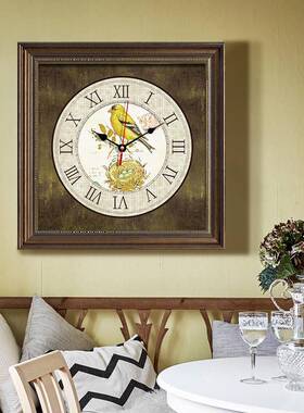 箱OF9D美式F7595JH6电表装饰画带钟表复古餐厅造弱配电电闸盒时钟