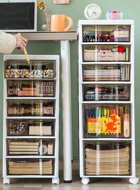 书桌收纳置架物桌下移34561动柜书架带轮收纳书落桌底儿童抽地屉式多层