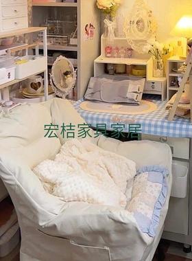 单人沙发化CIC妆椅宿舍椅人懒椅电脑家用卧室阳台躺椅椅女生化妆