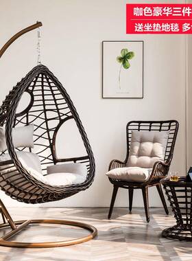 秋千内阳台摇篮椅庭家用吊床鸟室巢椅QRT户懒人摇椅秋千外吊椅院
