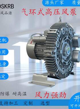 附气环式高压风机7.PUY5K料曝气高力旋涡风机物吸压高负压鼓风机